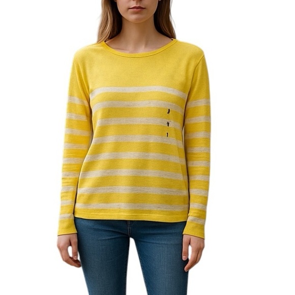 UNIQLO Linen Long Sleeve Top Yellow - Picture 1 of 8
